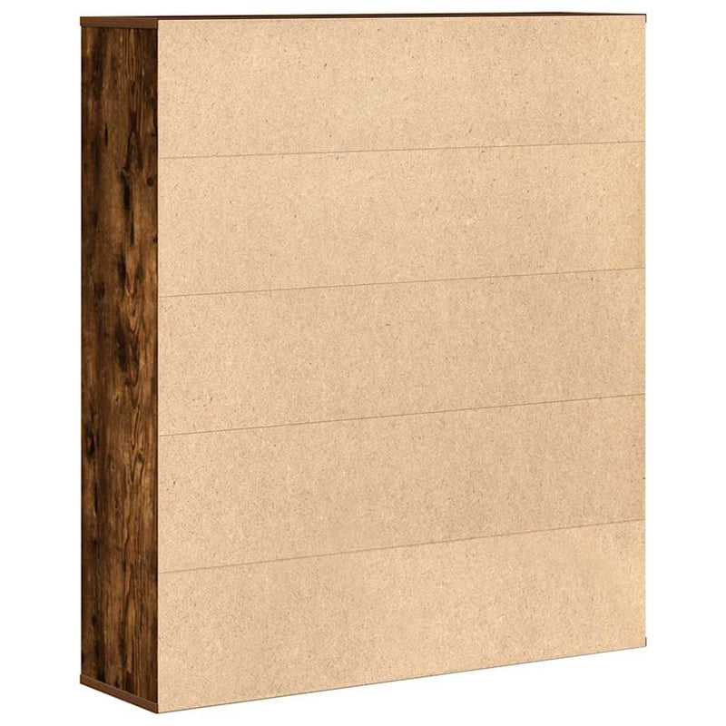 vidaXL füstös tölgy színű szerelt fa könyvszekrény 89x24x101,5 cm
