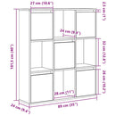 vidaXL füstös tölgy színű szerelt fa könyvszekrény 89x24x101,5 cm