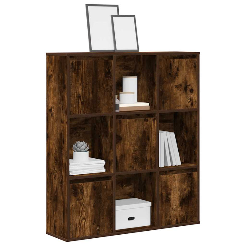 vidaXL füstös tölgy színű szerelt fa könyvszekrény 89x24x101,5 cm