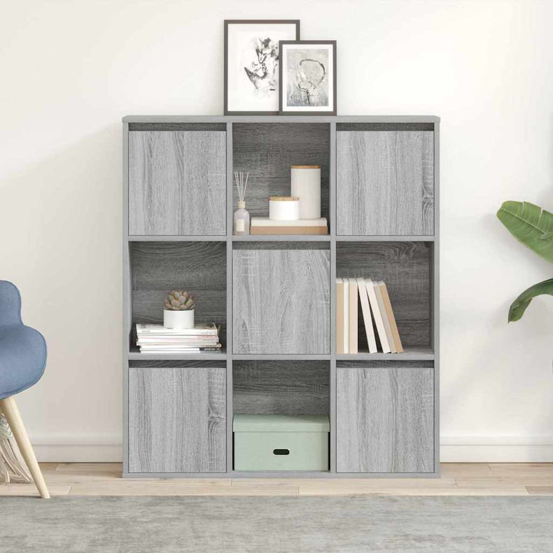 vidaXL szürke sonoma színű szerelt fa könyvespolc 89x24x101,5 cm