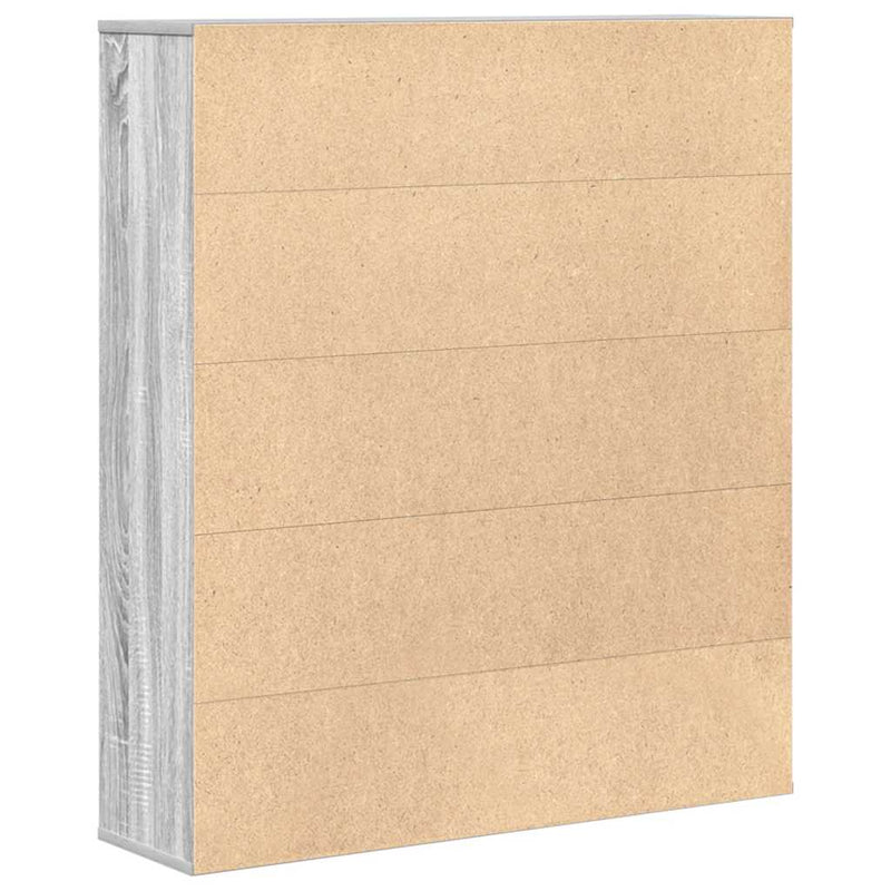 vidaXL szürke sonoma színű szerelt fa könyvespolc 89x24x101,5 cm