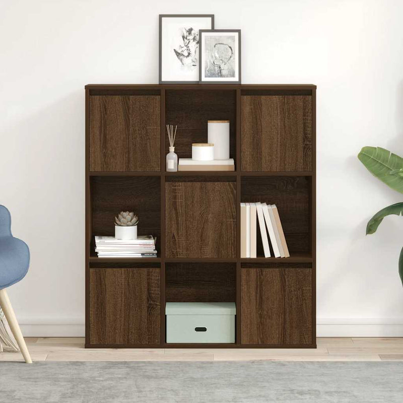 vidaXL barna tölgy színű szerelt fa könyvszekrény 89x24x101,5 cm