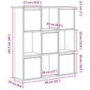vidaXL barna tölgy színű szerelt fa könyvszekrény 89x24x101,5 cm