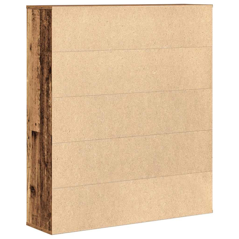 vidaXL antik fa színű szerelt fa könyvespolc 89x24x101,5 cm