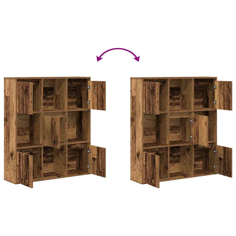 vidaXL antik fa színű szerelt fa könyvespolc 89x24x101,5 cm