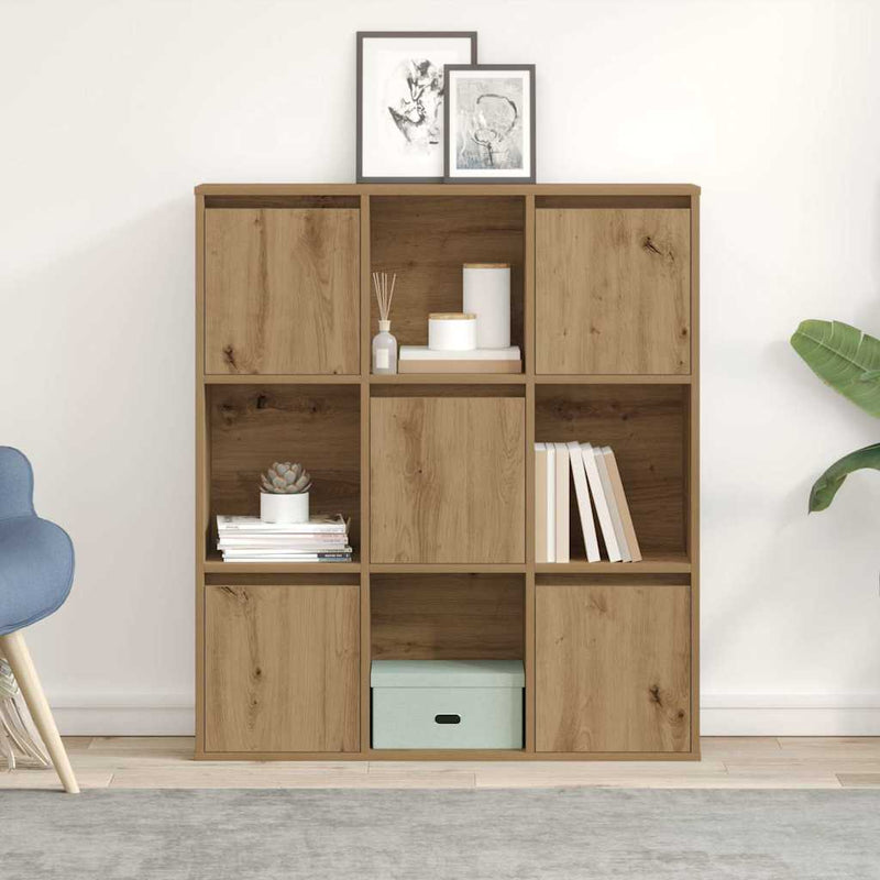 vidaXL kézműves tölgy színű szerelt fa könyvespolc 89x24x101,5 cm