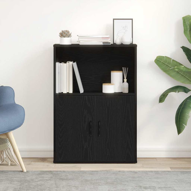vidaXL Könyvespolc fekete tölgy 60x24x85 cm Gépesített fa