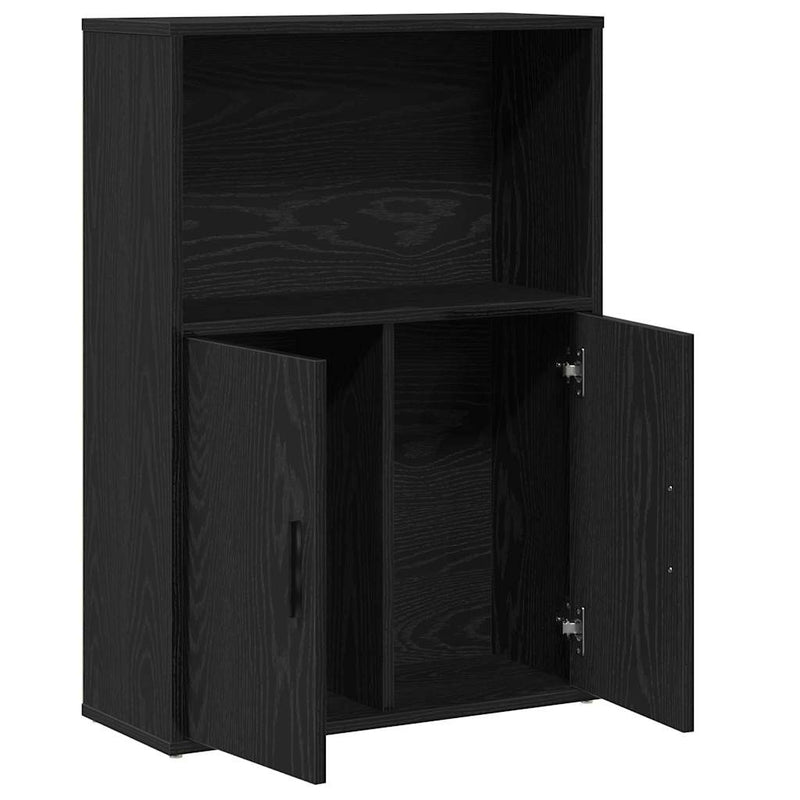 vidaXL Könyvespolc fekete tölgy 60x24x85 cm Gépesített fa