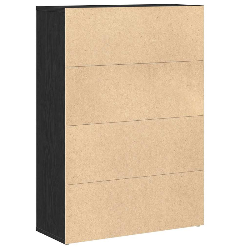 vidaXL Könyvespolc fekete tölgy 60x24x85 cm Gépesített fa