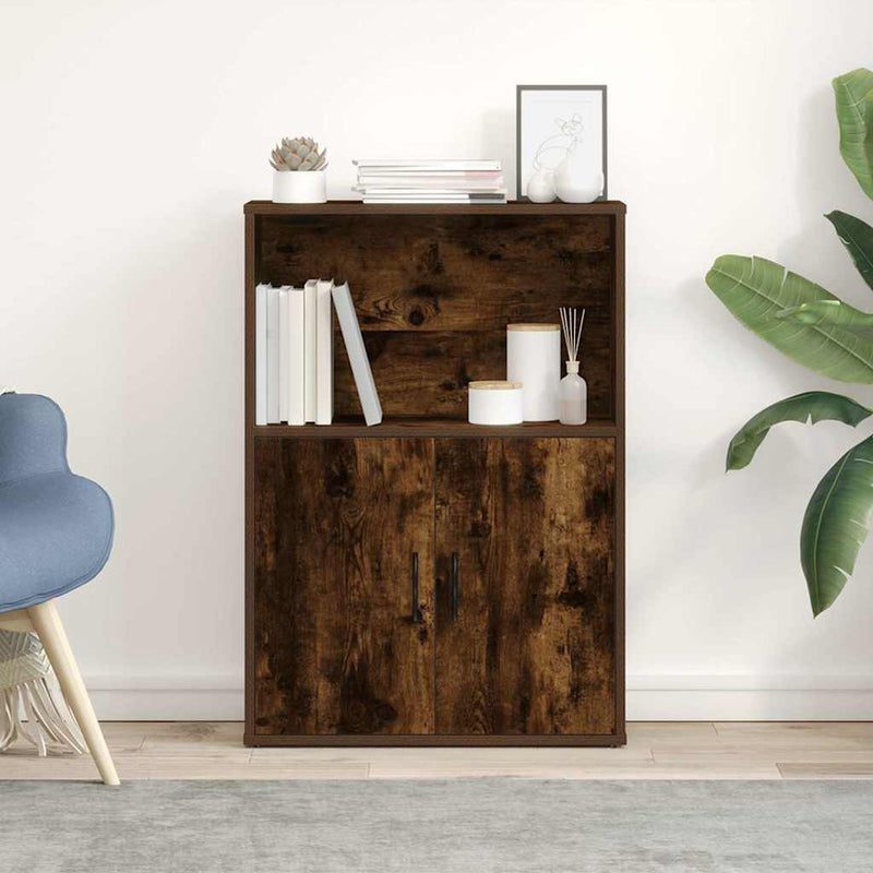 vidaXL füstös tölgy színű szerelt fa könyvszekrény 60x24x85 cm