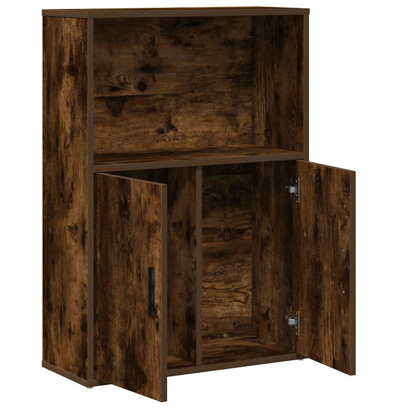 vidaXL füstös tölgy színű szerelt fa könyvszekrény 60x24x85 cm