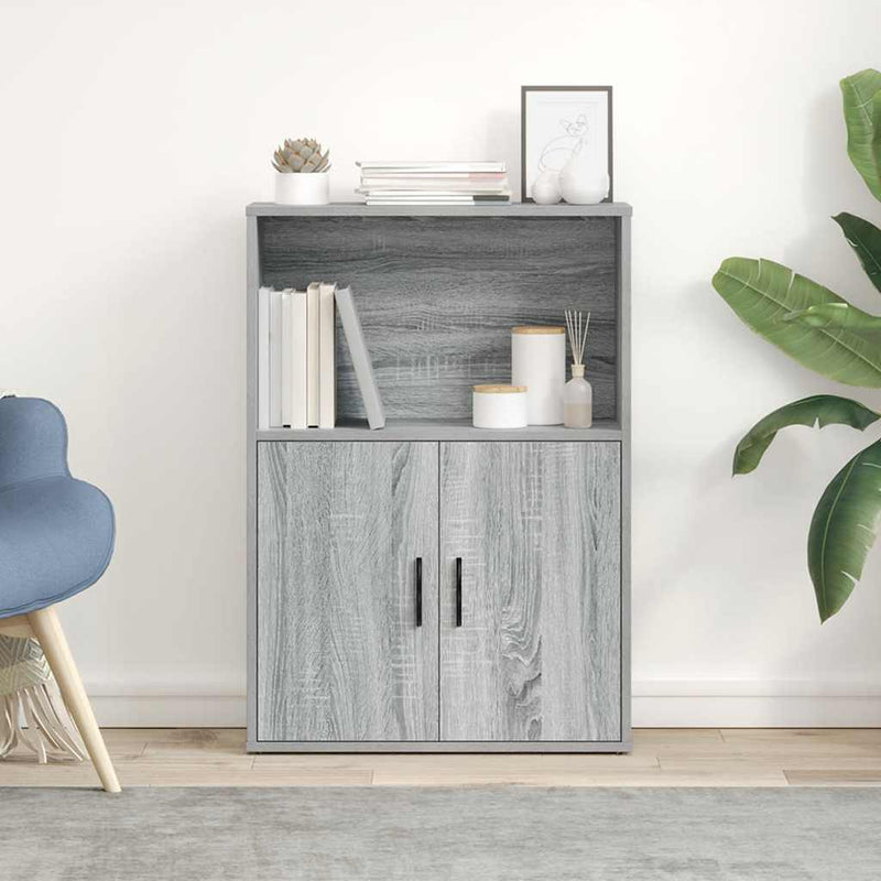 vidaXL szürke sonoma színű szerelt fa könyvespolc 60x24x85 cm