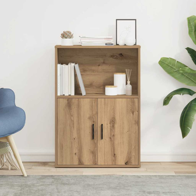 vidaXL kézműves tölgy színű szerelt fa könyvespolc 60x24x85 cm