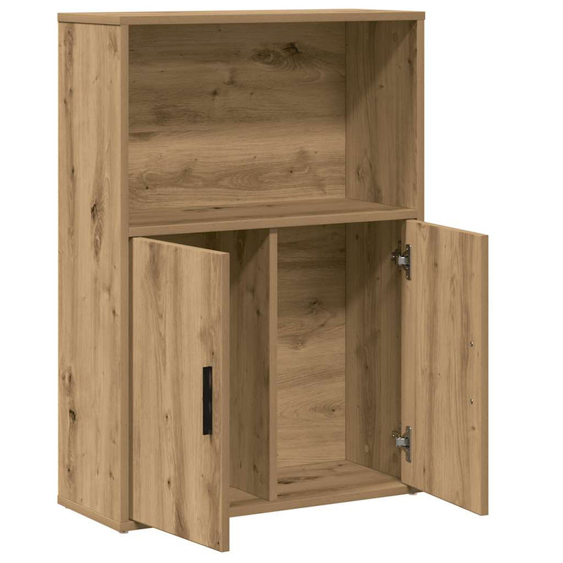 vidaXL kézműves tölgy színű szerelt fa könyvespolc 60x24x85 cm
