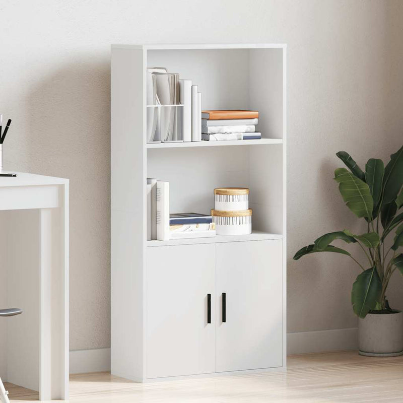 vidaXL fehér szerelt fa könyvespolc 60x24x120 cm