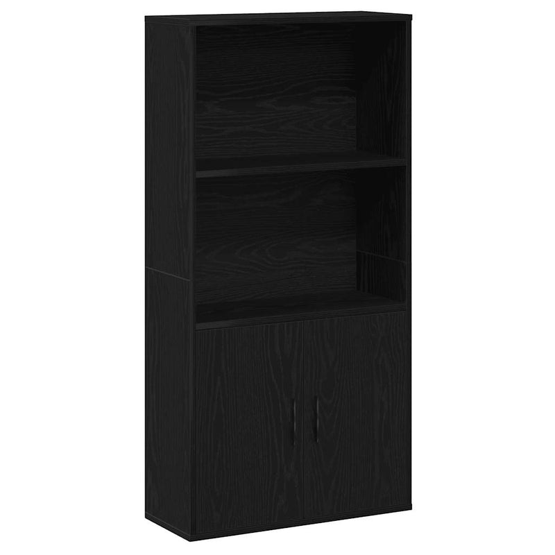 vidaXL Könyvespolc fekete tölgy 60x24x120 cm gépesített fa