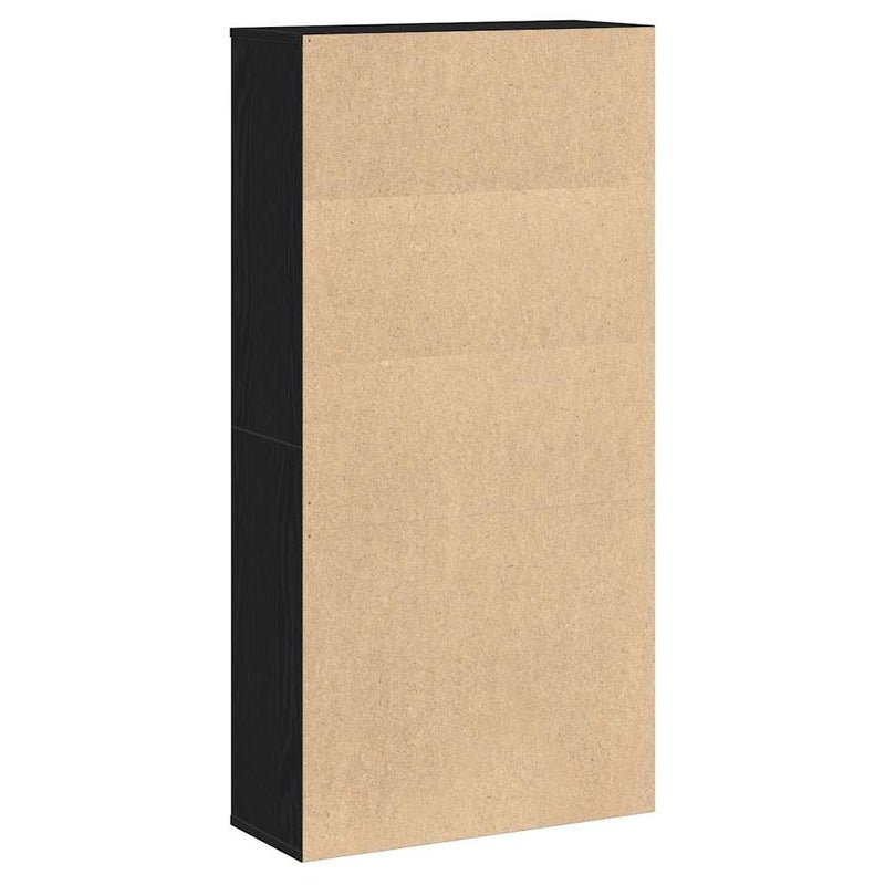 vidaXL Könyvespolc fekete tölgy 60x24x120 cm gépesített fa