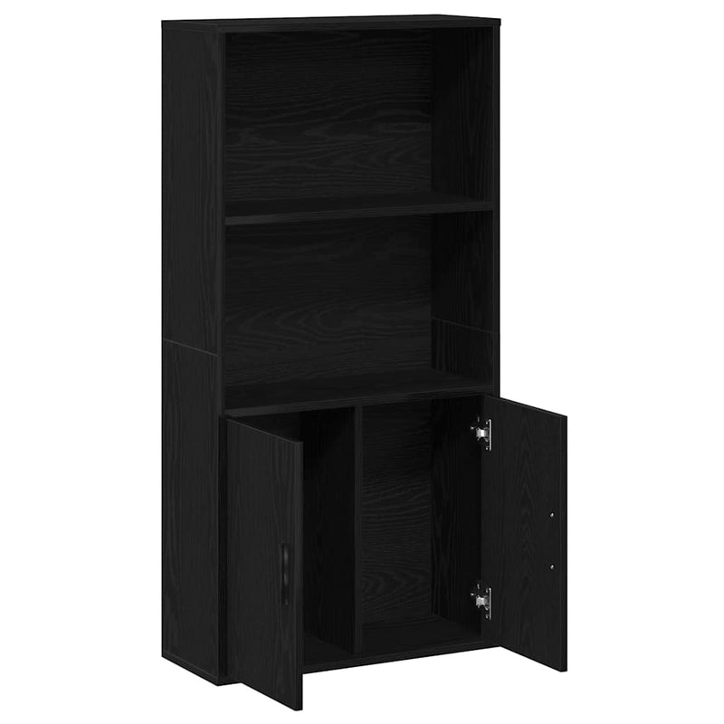 vidaXL Könyvespolc fekete tölgy 60x24x120 cm gépesített fa