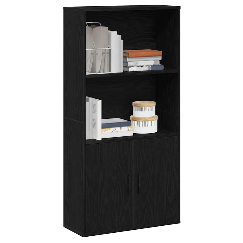 vidaXL Könyvespolc fekete tölgy 60x24x120 cm gépesített fa