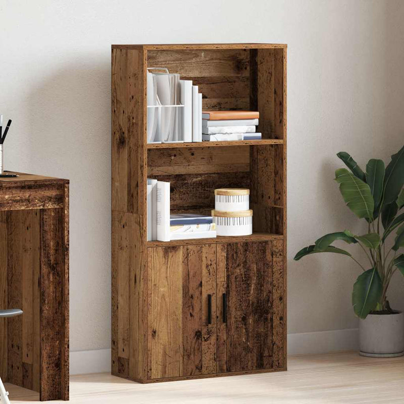 vidaXL antik fa színű szerelt fa könyvespolc 60x24x120 cm