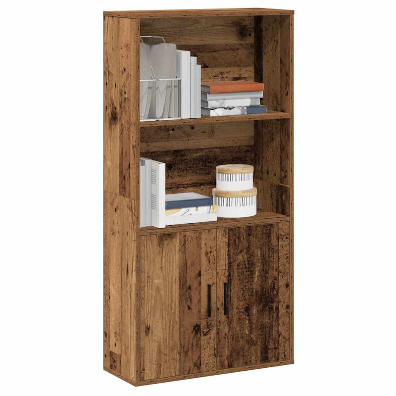 vidaXL antik fa színű szerelt fa könyvespolc 60x24x120 cm
