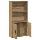 vidaXL kézműves tölgy színű szerelt fa könyvespolc 60x24x120 cm