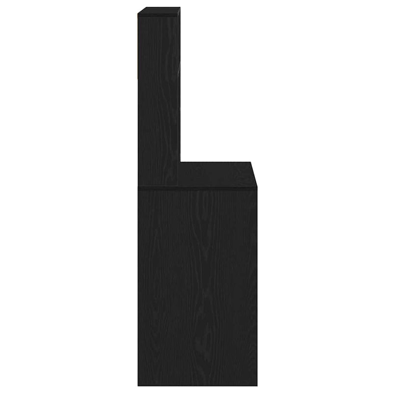 vidaXL fekete szerelt fa íróasztal polcokkal 100x45x140 cm