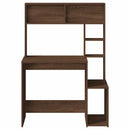 vidaXL barna tölgy szerelt fa íróasztal polcokkal 100x45x140 cm