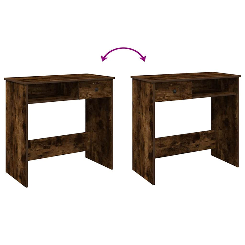 vidaXL füstös tölgy színű szerelt fa íróasztal 80 x 40 x 75 cm