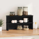 vidaXL Konyhai állványok egymásra rakható 2 db Fekete 60x15x16 cm