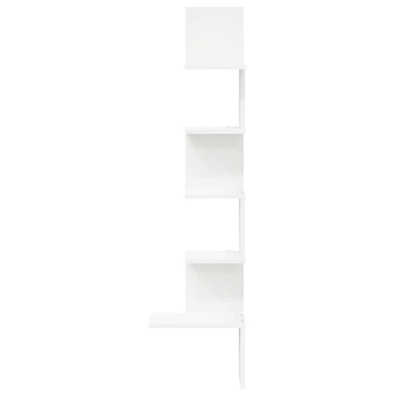 vidaXL fehér forgácslap fali sarokpolc 32x32x127,5 cm