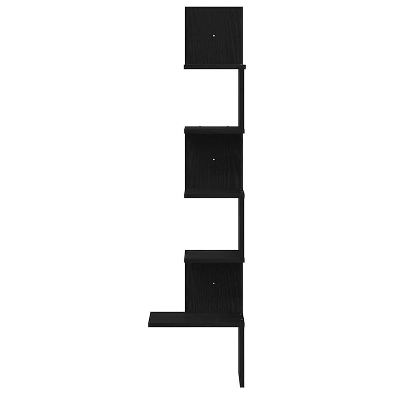 vidaXL fekete forgácslap fali sarokpolc 32x32x127,5 cm