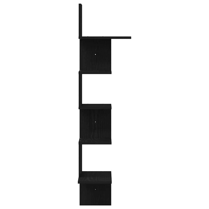 vidaXL fekete forgácslap fali sarokpolc 32x32x127,5 cm