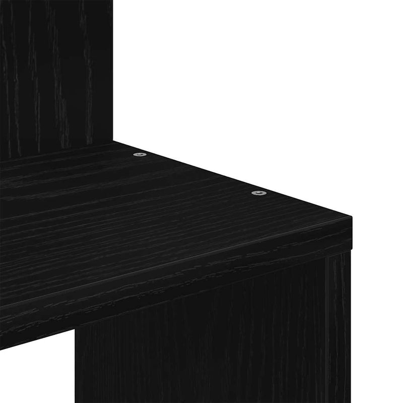 vidaXL fekete forgácslap fali sarokpolc 32x32x127,5 cm