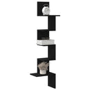 vidaXL fekete forgácslap fali sarokpolc 32x32x127,5 cm