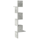 vidaXL betonszürke forgácslap fali sarokpolc 32x32x127,5 cm