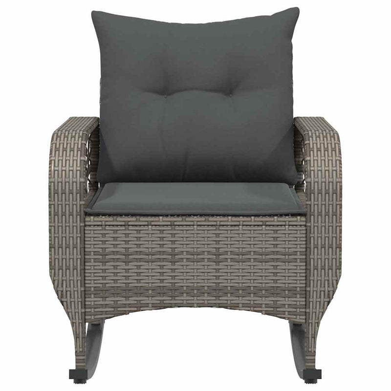 vidaXL szürke polyrattan kerti hintaszék párnával