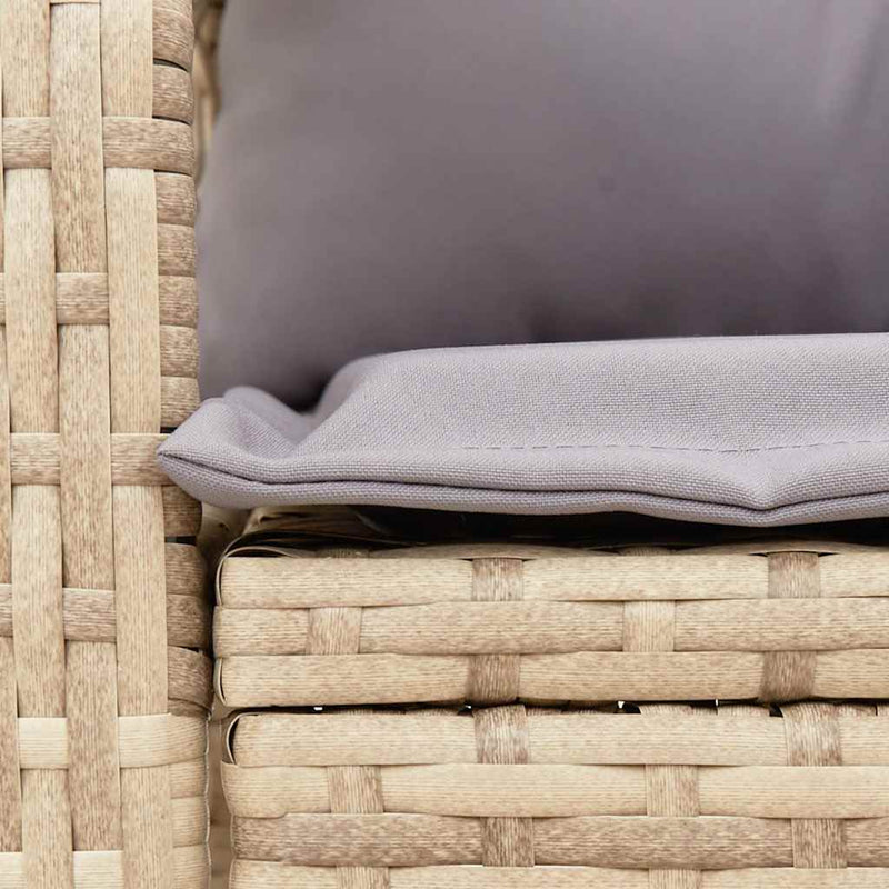 vidaXL bézs polyrattan kerti hintaszék párnákkal