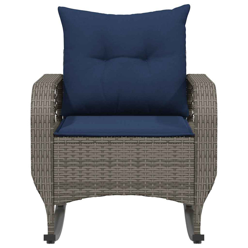 vidaXL szürke polyrattan kerti hintaszék párnával