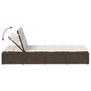 vidaXL szolárium lebegő párnával barna polirattan