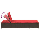 vidaXL szolárium lebegő párnával barna polirattan