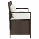 vidaXL barna polyrattan kerti tárolópad párnával