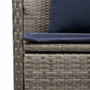 vidaXL szürke polyrattan kerti tárolópad párnával
