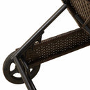 vidaXL barna polyrattan napozóágy párnával és kerekekkel