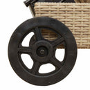 vidaXL szürke polyrattan napozóágy kerekekkel és párnával