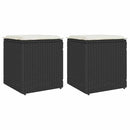 vidaXL kerti székek párnákkal 2 db fekete 40x40x43 cm polirattan