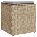 vidaXL 2 db bézs polyrattan kerti szék párnával 40x40x43 cm