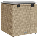 vidaXL 2 db bézs polyrattan kerti szék párnával 40x40x43 cm