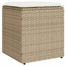 vidaXL 2 db bézs polyrattan kerti szék párnával 40x40x43 cm