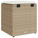 vidaXL 2 db bézs polyrattan kerti szék párnával 40x40x43 cm
